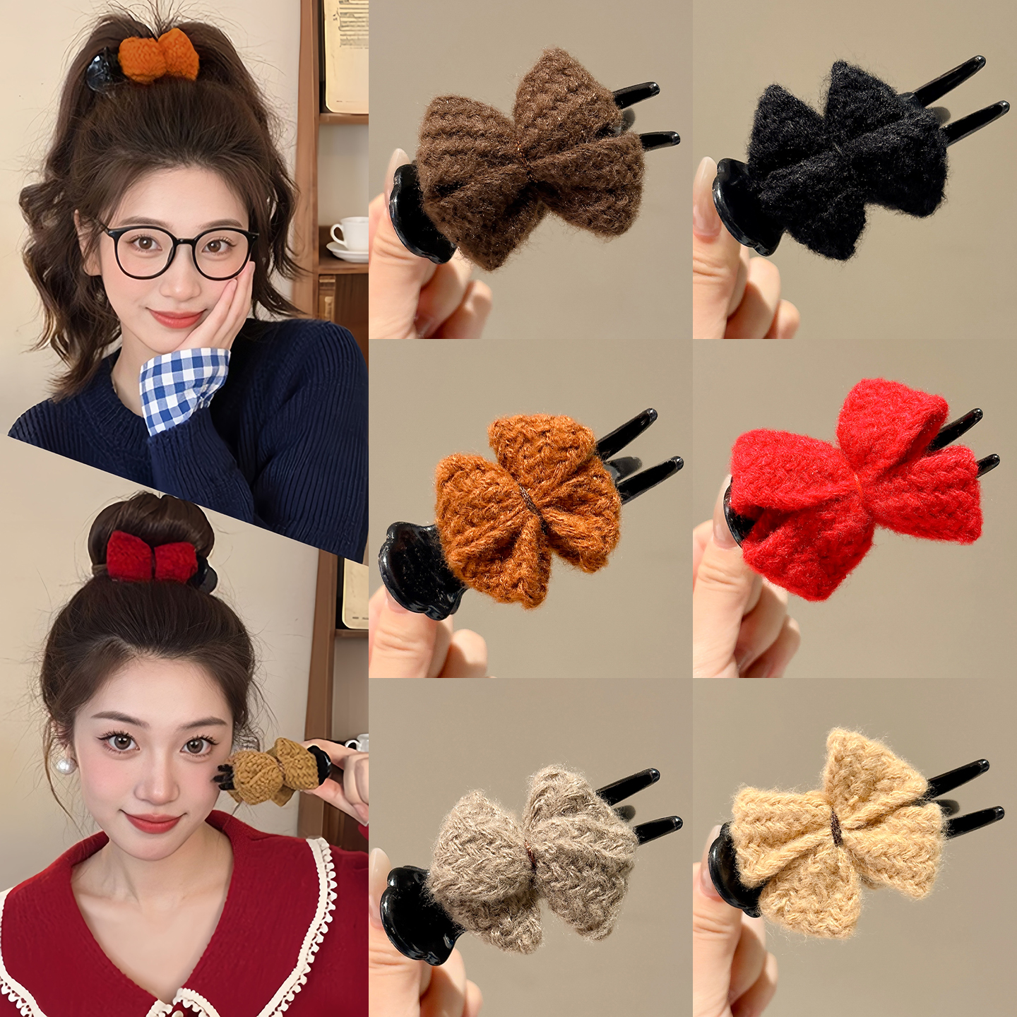 秋冬蝴蝶结抓夹女2025新款