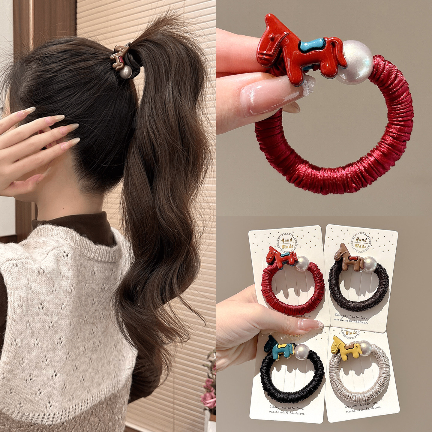 马年红色小肠发圈女皮筋扎头发高马尾发绳高弹力头绳新年卡通发饰,饰品/流行首饰/时尚饰品新,发饰,淘宝优惠券,粉丝福利购,淘宝优惠卷