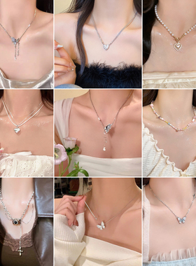 蝴蝶闪钻气质项链女小众高级感