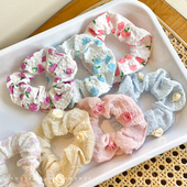 超仙森系大肠发圈女扎头发高弹力橡皮筋简约碎花发绳耐用头绳头饰