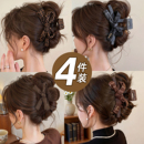 秋冬蝴蝶结抓夹女2025新款 大号鲨鱼夹后脑勺发夹头发发卡头饰夹子