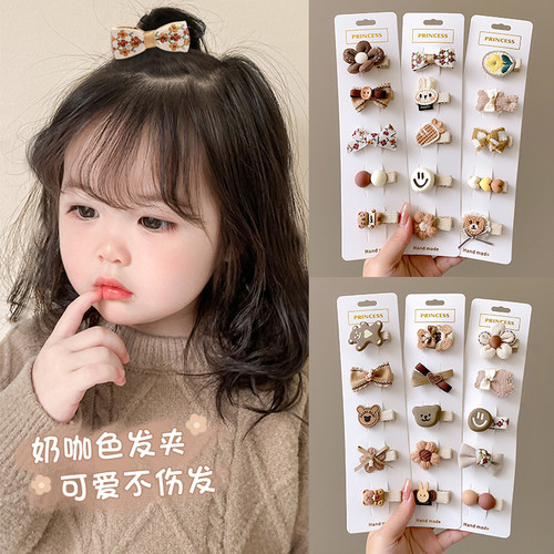 咖色汗毛夹女儿童可爱发夹