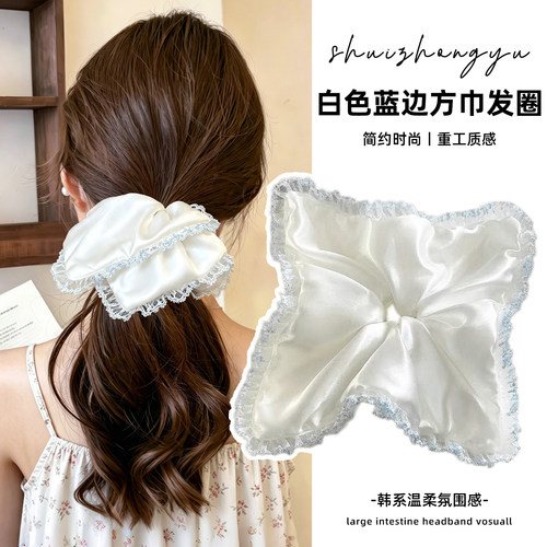 氛围感方巾发圈女高级感扎头发