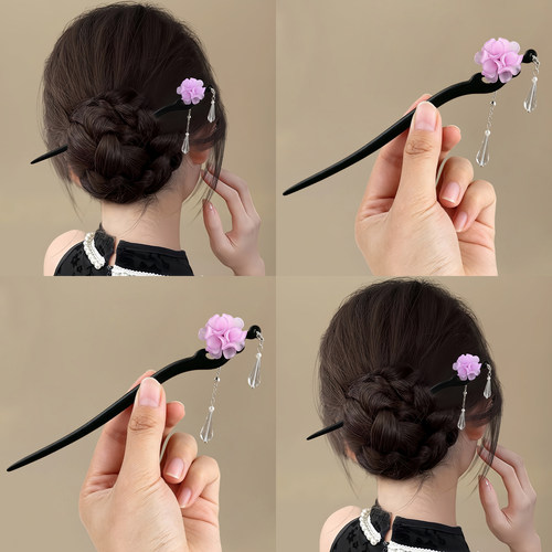 亚克力花朵发簪女高级感