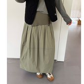 女装 胖mm冬季 保暖夹棉半身裙两件套木子理想大码 轻薄防风棉半裙