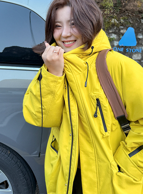 胖mm冬季都市户外羽绒服木子理想大码女一体无胆白鸭绒羽绒冲锋衣