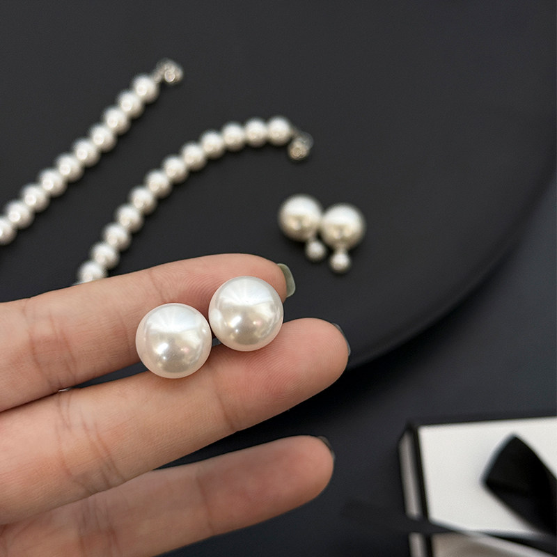 木子理想胖mm大码定制珍珠耳钉
