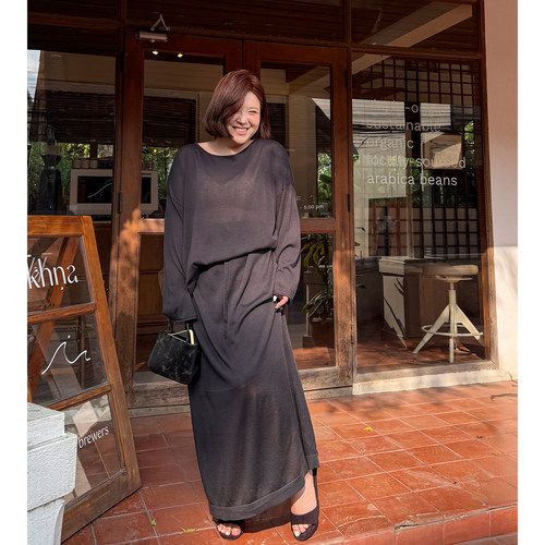 木子理想胖mm大码松驰感针织套装