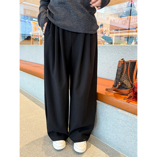 女松紧腰宽松阔腿裤 冬季 木子理想大码 胖mm休闲裤 200斤 加厚山本裤