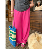 木子理想大码 子200斤春 休闲宽松胖mm高腰显瘦裤 女装 松紧腰卫裤