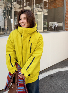 胖mm冬季都市户外羽绒服木子理想大码女一体无胆白鸭绒羽绒冲锋衣