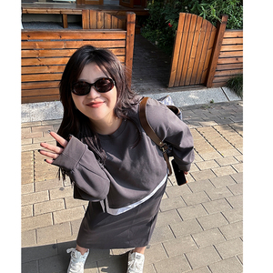 木子理想秋季休闲减龄大码卫衣套装女胖妹妹宽松遮肉显瘦两件套