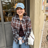 春季 女装 宽松休闲街头感衬衣200斤 木子理想大码 胖mm复古格子衬衫