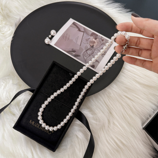 胖mm大码 项链 定制加长珍珠项链磁吸扣简约气质款