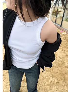 木子理想大码女装胖mm工字吊带背心200斤简约弹力舒适针织打底