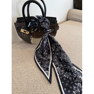 佩斯利丝巾木子理想大码 新款 围巾时尚 胖mm小方巾 春季