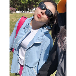 软壳风衣机能外套 女装 随时户外人胖mm休闲时尚 冲锋衣木子理想大码