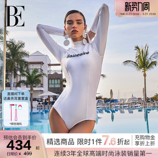 防晒高级绝美泳装 显瘦长袖 系列连体泳衣女士保守修身 BE范德安时尚