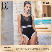 BE范德安小黑裙系列2024新品连体泳衣三角女塑身显瘦防晒抗氯v领