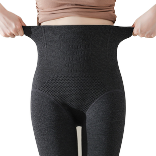 高个子打底裤女秋冬加绒加厚高腰收腹保暖不掉档灰色连裤袜加长款