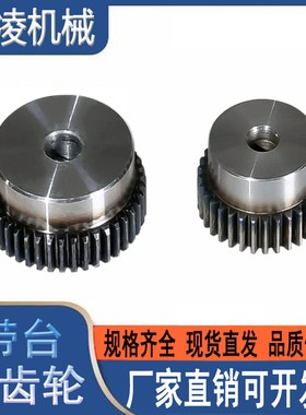带台直齿轮1.5模-3模现货电机凸台正齿轮圆柱齿轮齿条配件可定制