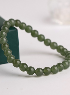 天然湖水绿圆珠6mm手串青玉新款