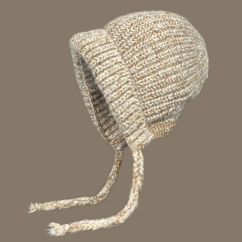 简约针织帽子女秋冬保暖绑带护耳雷锋帽显脸小百搭毛线帽2023新款