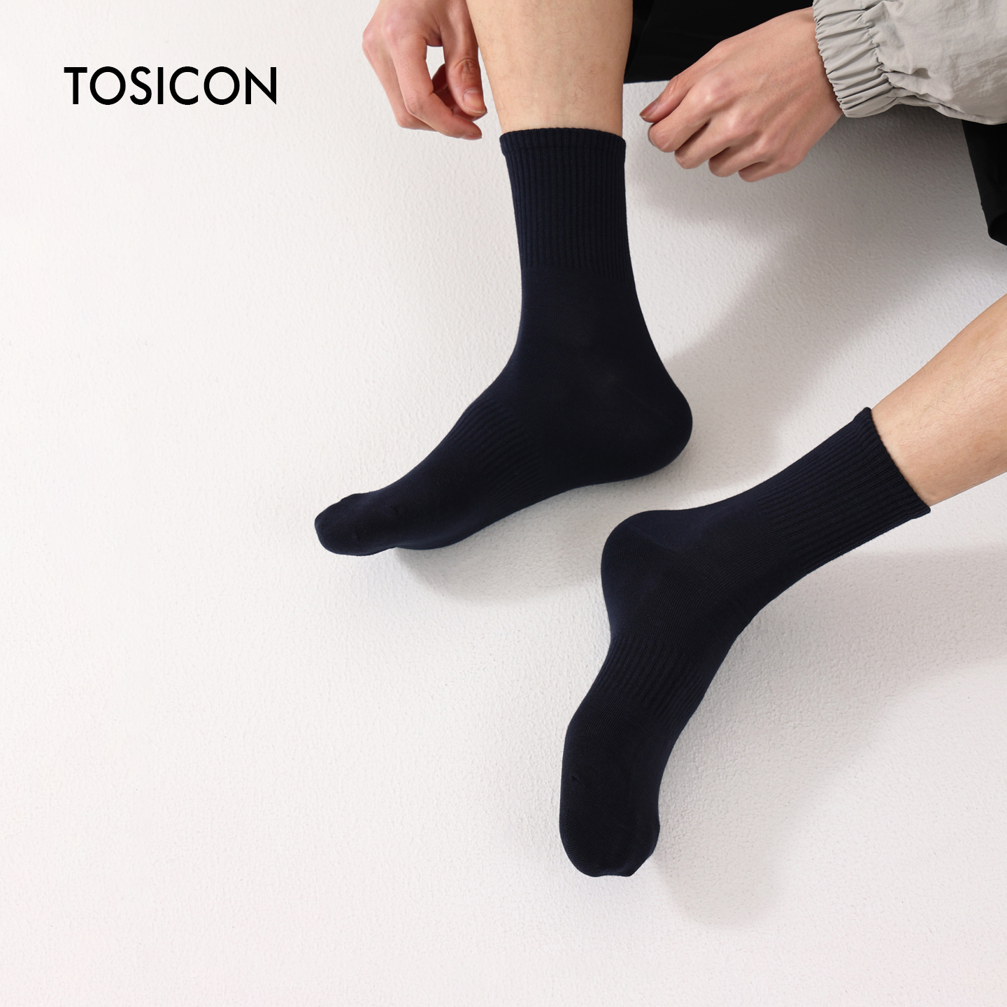 【5双】TOSICON中筒薄棉袜男制式