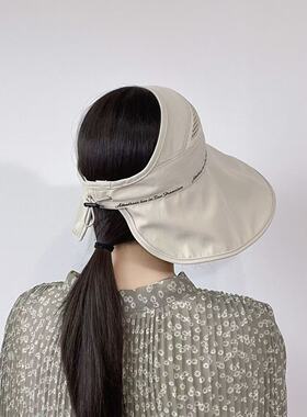 韩系薄款大檐遮阳帽韩国东大门代购夏季新款透气防晒便携女空顶女