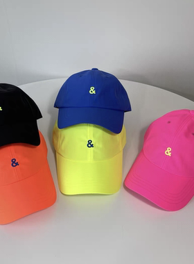 韩国东大门代购夏季新款荧光色显脸小棒球帽子遮阳防晒鸭舌帽女潮