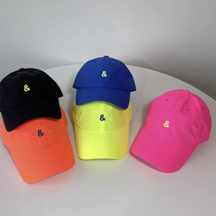 新款 荧光色显脸小棒球帽子遮阳防晒鸭舌帽女潮 夏季 韩国东大门代购