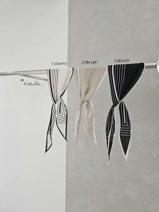 百搭条纹丝巾女东大门装 时尚 饰领巾职业围巾飘带 新款 韩国进口夏季