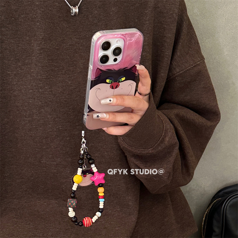 小众搞怪粉色卡通适用iPhone17promax苹果15手机壳16promax新款亮面17挂饰13全包防摔保护套14pro个性16女