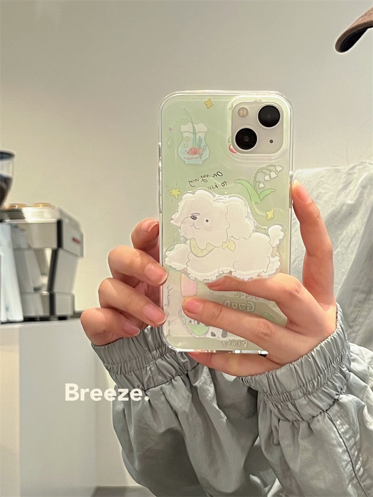 小清新可爱花花小狗适用iphone14/15promax苹果13手机壳12带支架11小众xs防摔套xr新款14pro女使用感如何?