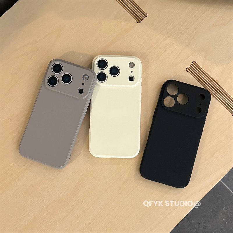 小清新简约纯色百搭情侣款适用iPhone17promax苹果17手机壳16pro磨砂软壳15promax个性13/14全包防摔保护套11