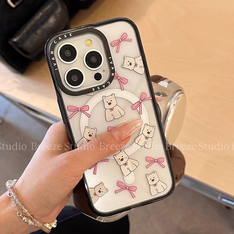 轻风苹果透明磁吸少女可爱狗狗