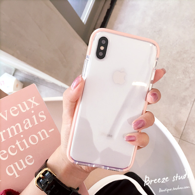 Æ»¹ûxÊÖ»ú¿Ç±ß¿ò͸Ã÷8plusÈí¿ÇiPhone6s¹è½ºÈ«°ü7pÄÐÅ®¿î·ÛÉ«°×É«
