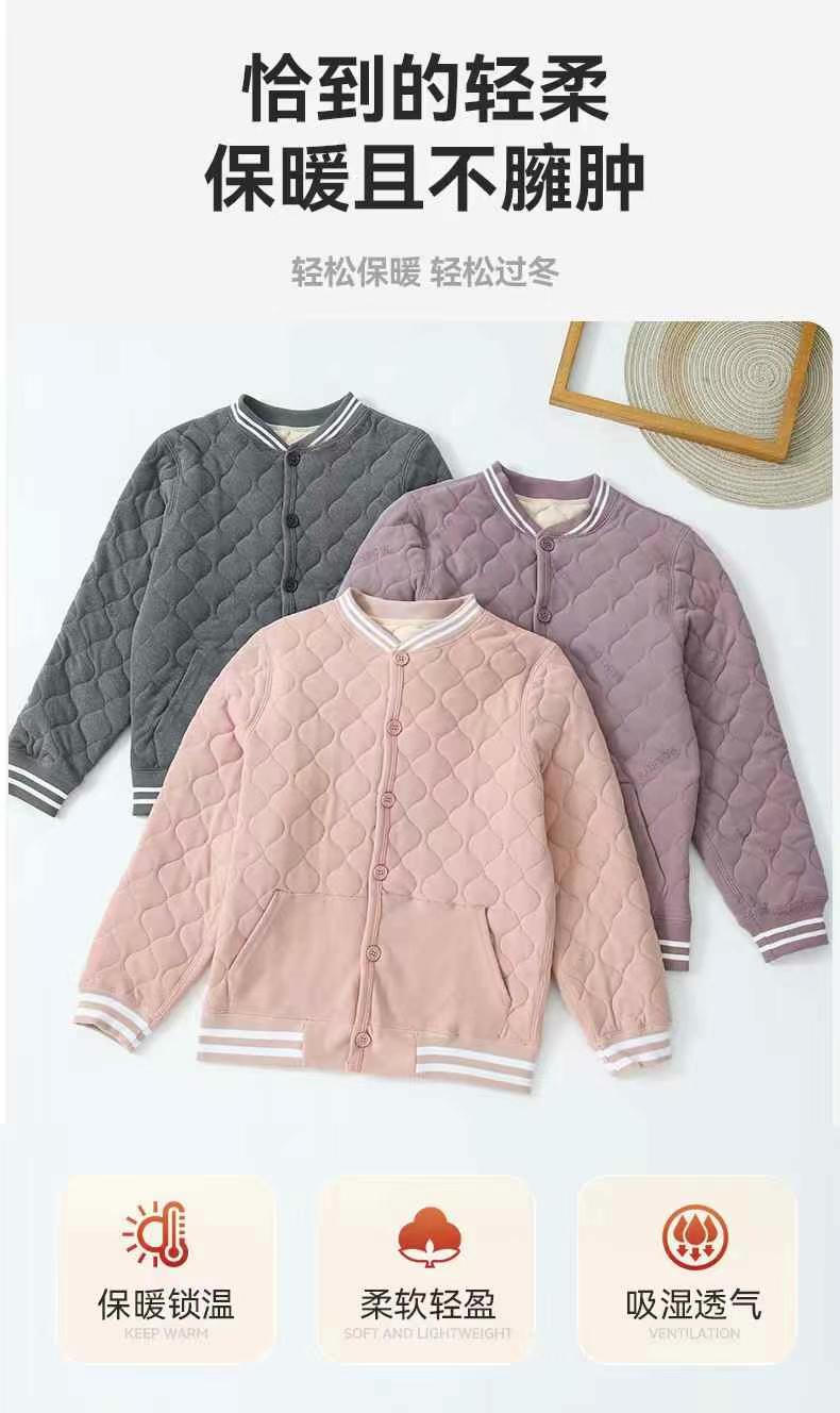 秋冬加厚羊绒棉校服内搭保暖男女童可外穿学生棒球服保暖套装棉裤