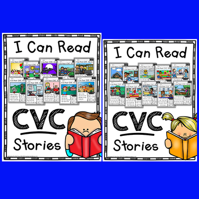 自然拼读CVC Stories故事短文阅读理解启蒙  幼儿入门趣味练习纸