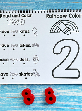 Numbers1-20 Books 幼儿英语数字启蒙 描红涂色趣味练习作业纸