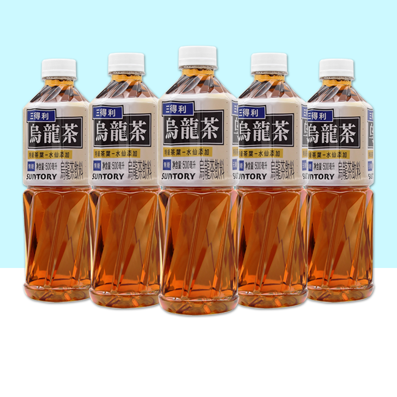 三得利无糖乌龙茶500ml*5瓶茶饮料