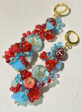 疾走织织 | 发呆小鸟·捷克珠串珠耳饰 手作耳环耳夹 小鸟耳饰