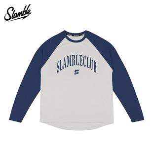 t恤篮球训练速干透气宽松上衣新款 运动健身长袖 插肩袖 SLAMBLE美式