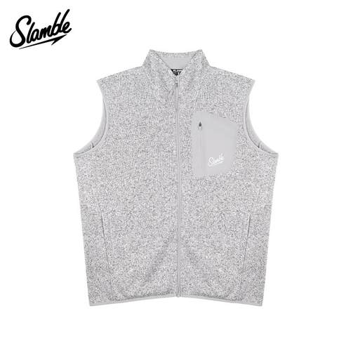 SLAMBLE立领抓绒内里马甲男女运动户外保暖拉链针织上衣春季新款