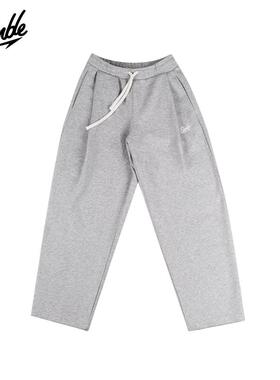 SLAMBLE秋冬新款运动休闲长裤男女阔腿加厚宽松松紧腰卫裤美式潮