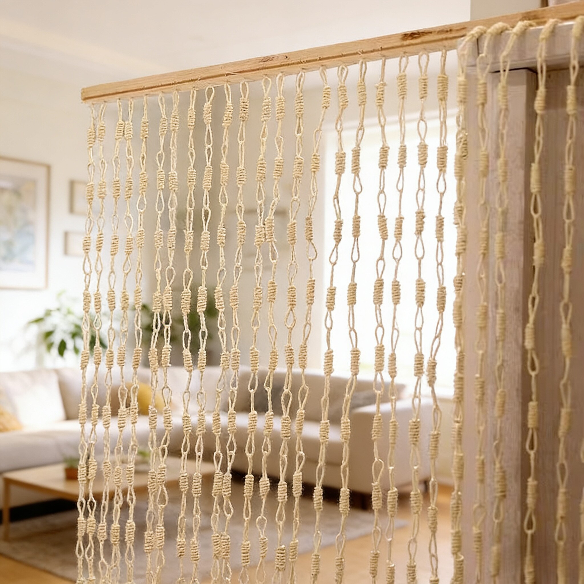 草编门帘隔断幼儿园手工装饰墙壁田园室内挂帘藤编装修草绳窗帘子