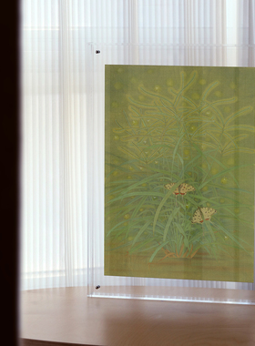 复制版画伍超原创牛筋草自然植物野草书房卧室当代工笔国画装饰画