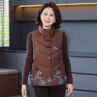 中老年羽绒服马甲女冬装加厚背心坎肩加肥大码宽松200斤胖妈妈装