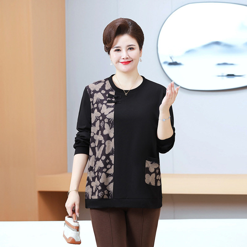 8XL特大码胖妈妈装春秋季长袖打底衫中老年加肥加大200斤秋装T恤