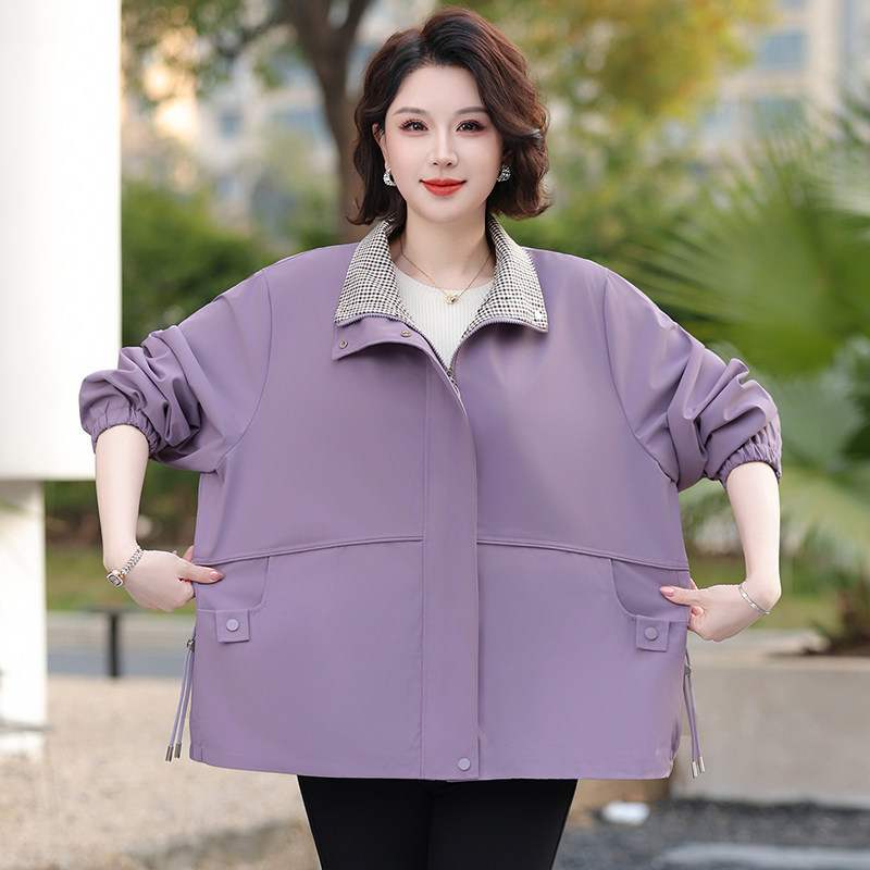 大码胖妈妈春秋外套加肥200斤